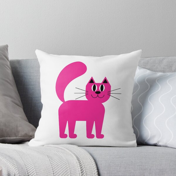 Item preview, Cute Pink Cat – Adorable Funny Feline Cartoon Design for Cat Lovers designed and sold by Ikochane.