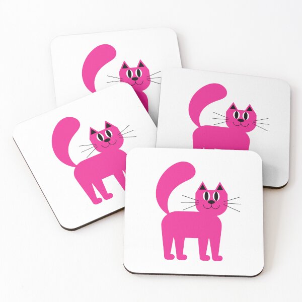 Item preview, Cute Pink Cat – Adorable Funny Feline Cartoon Design for Cat Lovers designed and sold by Ikochane.