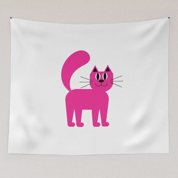 Item preview, Cute Pink Cat – Adorable Funny Feline Cartoon Design for Cat Lovers designed and sold by Ikochane.