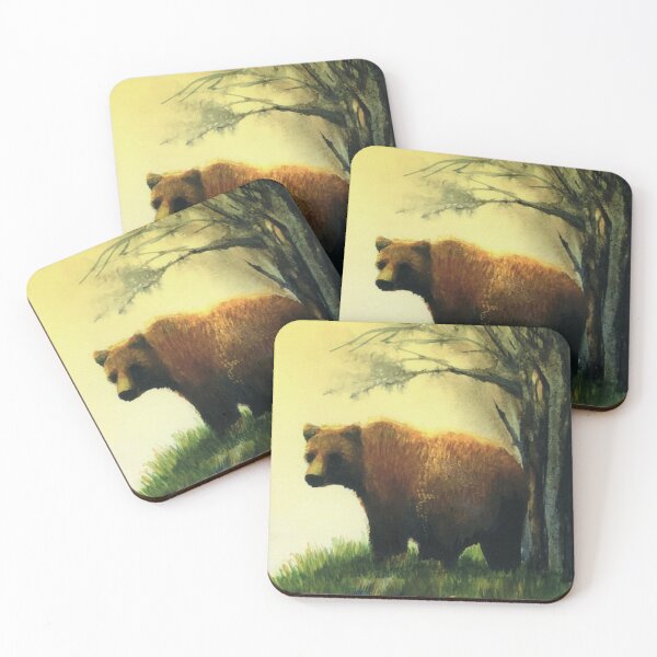 Item preview, Bear in a golden light, original watercolor. designed and sold by aswoa.