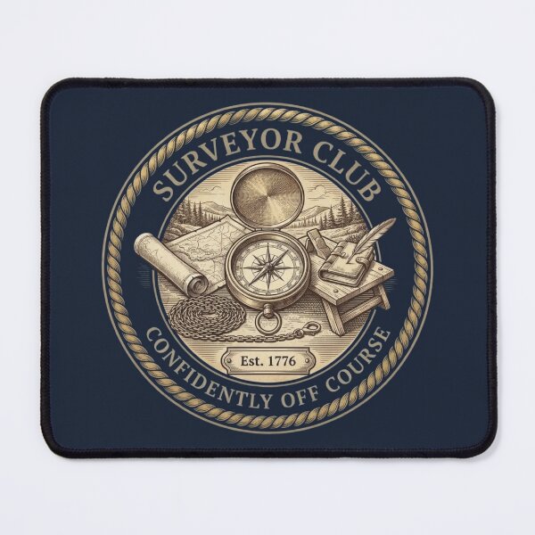 Item preview, Surveyor Club Confidently Off Course Badge designed and sold by CalmCapy Co.