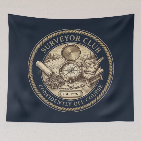 Item preview, Surveyor Club Confidently Off Course Badge designed and sold by CalmCapy Co.