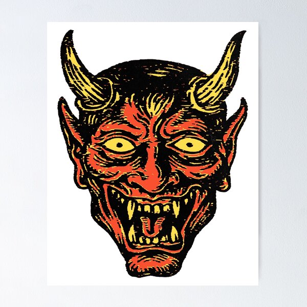 Item preview, Devil Head Traditional Tattoo Flash Graphic designed and sold by trajeado14.