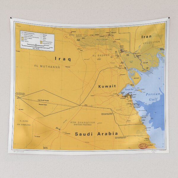 Item preview, Gulf War Boundaries Map, Saudi Arabia, Iraq, Kuwait (1991) designed and sold by allhistory.