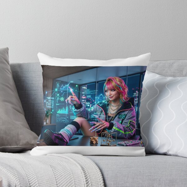 Item preview, Neo-Tokyo Cyber Gyaru Hacker - Holographic Data Interface designed and sold by Zen Motif Japan.