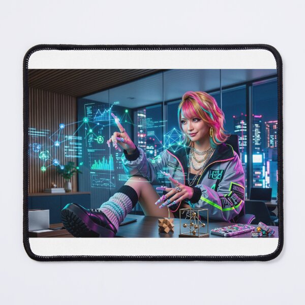 Item preview, Neo-Tokyo Cyber Gyaru Hacker - Holographic Data Interface designed and sold by Zen Motif Japan.