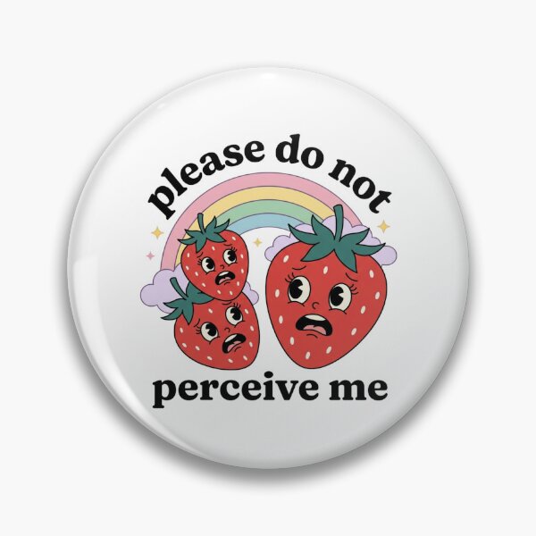 Item preview, Please Do Not Perceive Me Anxious Strawberries Retro Pastel Rainbow Introvert Humor Graphic designed and sold by raedattia.