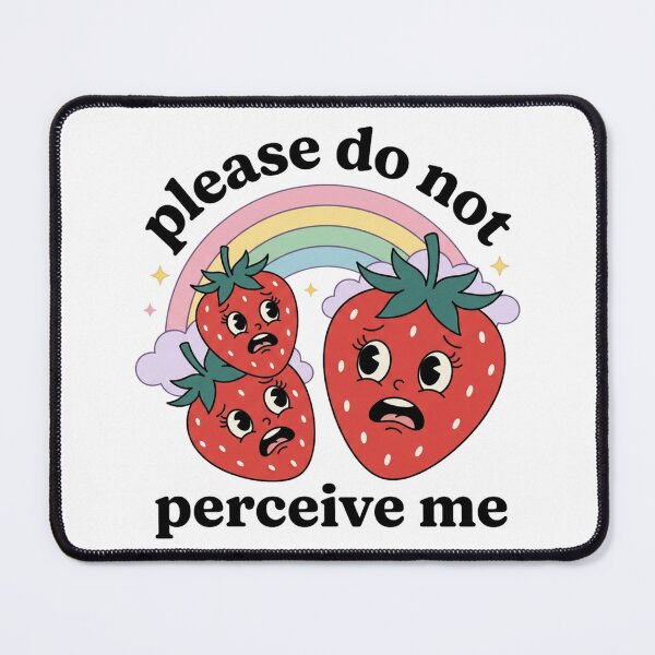Item preview, Please Do Not Perceive Me Anxious Strawberries Retro Pastel Rainbow Introvert Humor Graphic designed and sold by raedattia.