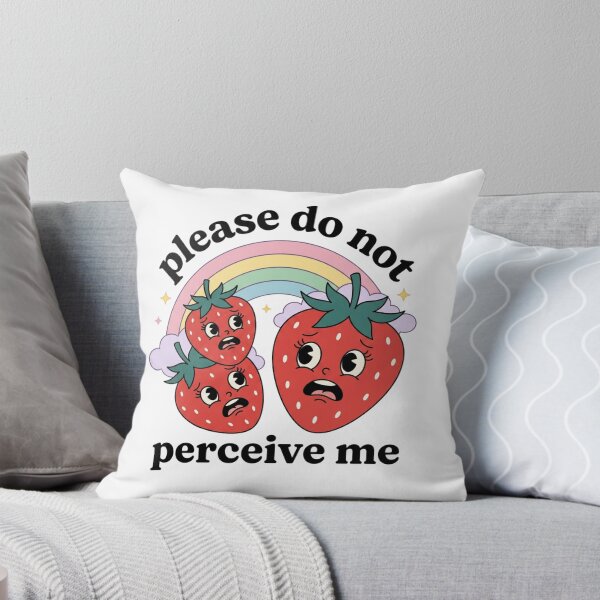 Item preview, Please Do Not Perceive Me Anxious Strawberries Retro Pastel Rainbow Introvert Humor Graphic designed and sold by raedattia.