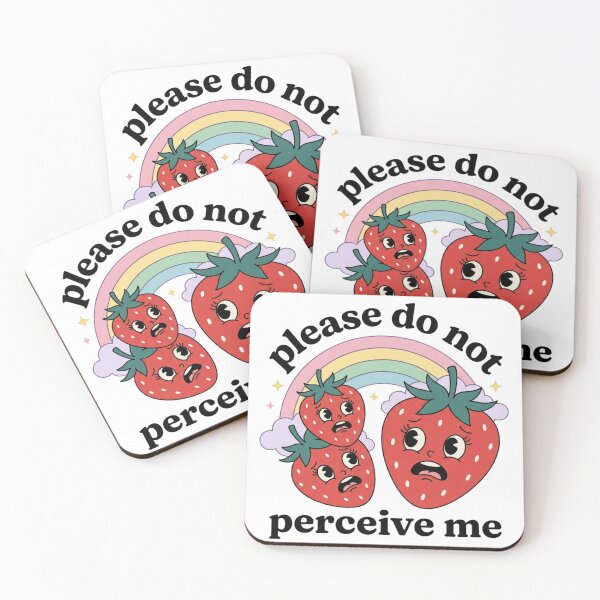 Item preview, Please Do Not Perceive Me Anxious Strawberries Retro Pastel Rainbow Introvert Humor Graphic designed and sold by raedattia.