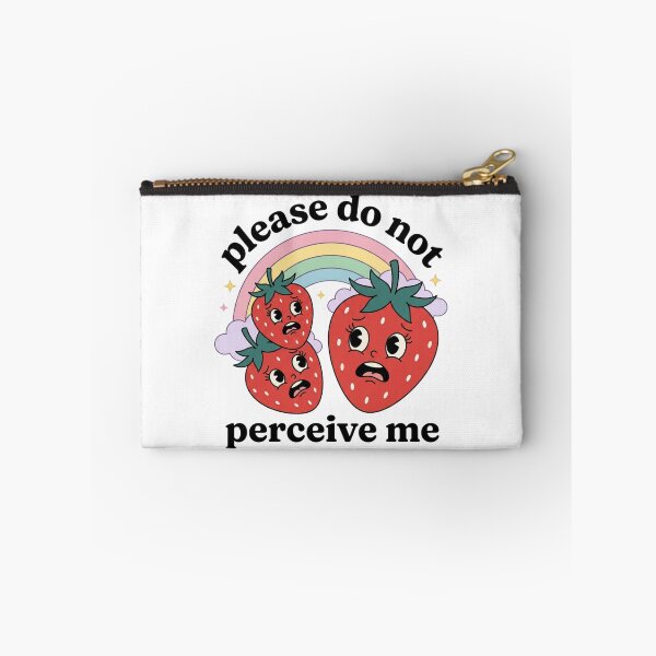 Item preview, Please Do Not Perceive Me Anxious Strawberries Retro Pastel Rainbow Introvert Humor Graphic designed and sold by raedattia.