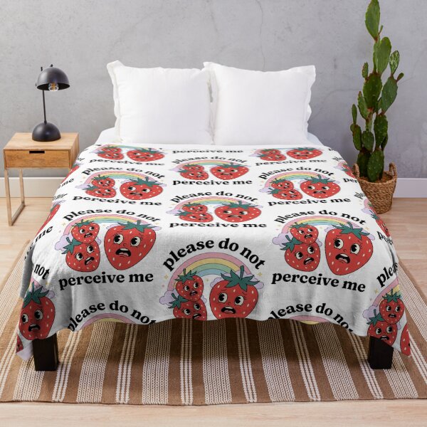 Item preview, Please Do Not Perceive Me Anxious Strawberries Retro Pastel Rainbow Introvert Humor Graphic designed and sold by raedattia.