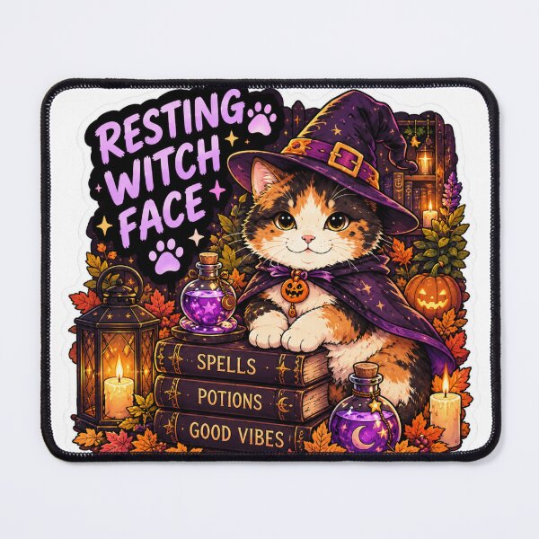 Item preview, Resting Witch Face Calico Cat Design | Chaos Cat Club Halloween Witch designed and sold by DailyStruggleCo.