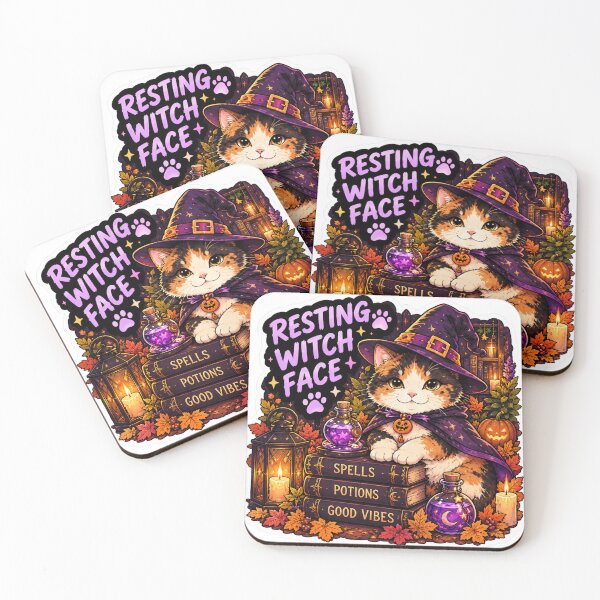 Item preview, Resting Witch Face Calico Cat Design | Chaos Cat Club Halloween Witch designed and sold by DailyStruggleCo.
