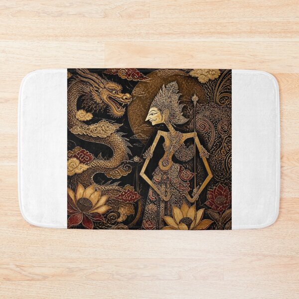 Item preview, Golden Dragon Guardian Javanese Wayang Goddess designed and sold by ChotipahArt.