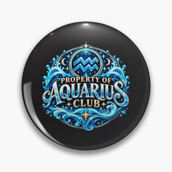Item preview, Property of Aquarius Club – Celestial Zodiac Typography designed and sold by MetaModel Editions.