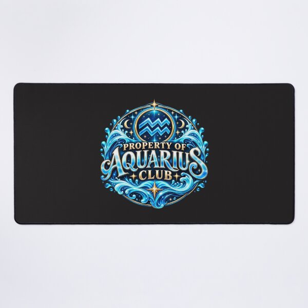 Item preview, Property of Aquarius Club – Celestial Zodiac Typography designed and sold by MetaModel Editions.