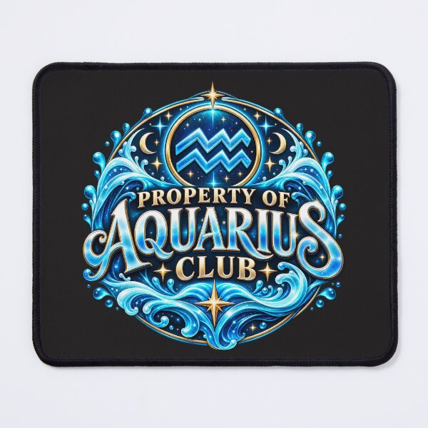 Item preview, Property of Aquarius Club – Celestial Zodiac Typography designed and sold by MetaModel Editions.