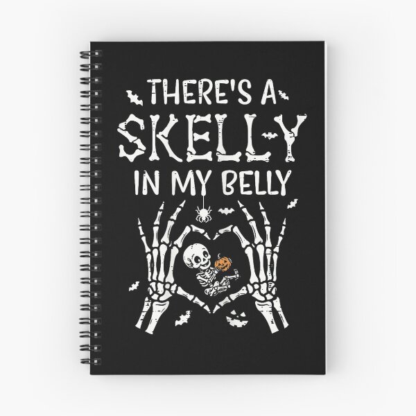 Item preview, There's A Skelly In My Belly Pregnant Skeleton Halloween Shirt designed and sold by SChouseclothing.