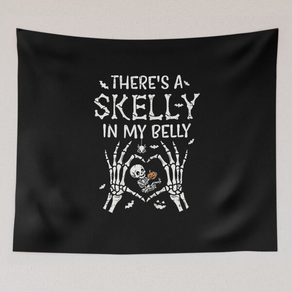 Item preview, There's A Skelly In My Belly Pregnant Skeleton Halloween Shirt designed and sold by SChouseclothing.