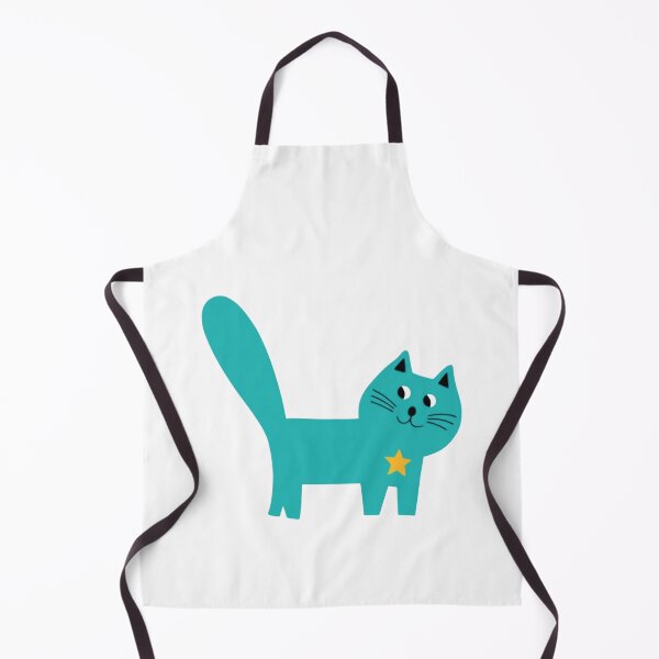 Item preview, Cute Turquoise Cat with Star – Whimsical Kawaii Feline Illustration designed and sold by Ikochane.