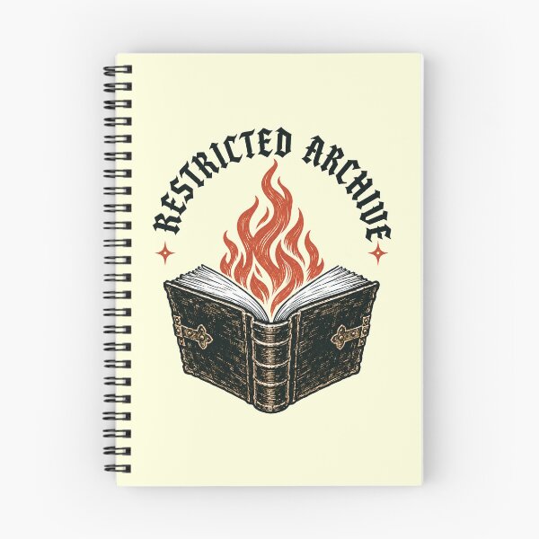 Item preview, Restricted Archive Flaming Spellbook Dark Academia Banned Books designed and sold by KAYJAY DESIGNS.