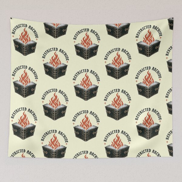 Item preview, Restricted Archive Flaming Spellbook Dark Academia Banned Books designed and sold by KAYJAY DESIGNS.