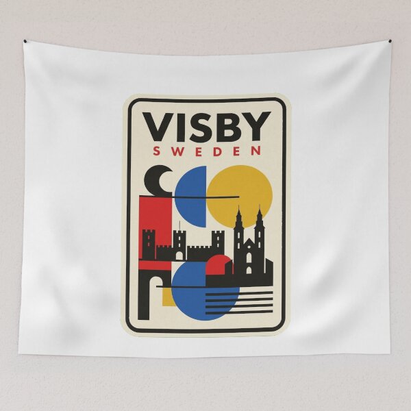Item preview, Retro Visby Bauhaus Geometric Skyline designed and sold by k3rstman1.