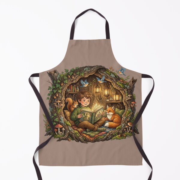 Item preview, Tree Hollow Book Lover Woodland Cottagecore Art designed and sold by SebastianSpace.