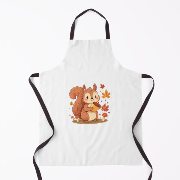 Item preview, Cute Autumn Squirrel Holding Acorn Leaf designed and sold by OlesiaCraft.