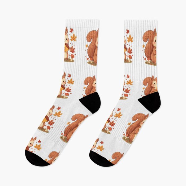 Item preview, Cute Autumn Squirrel Holding Acorn Leaf designed and sold by OlesiaCraft.