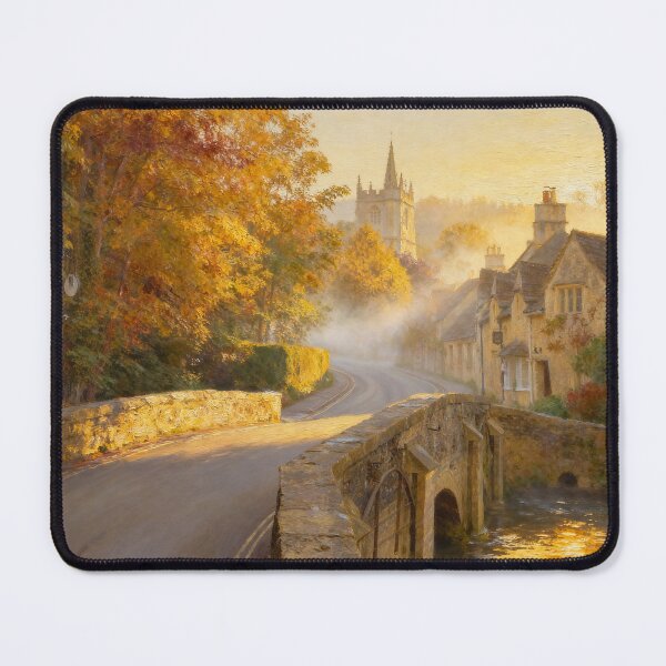 Item preview, Castle Combe Cotswolds - Autumn Village Print - Cotswold Bridge Wall Art - A3 A4 A5 designed and sold by QuietCanvasArtworks.