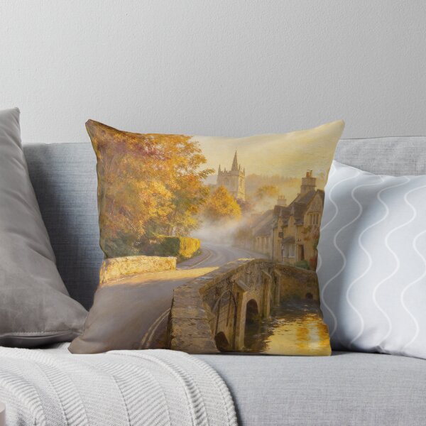 Artikelvorschau, Castle Combe Cotswolds – Herbstliches Dorfmotiv – Wandbild mit Cotswold-Brücke – A3, A4, A5 entworfen und verkauft von QuietCanvasArtworks.