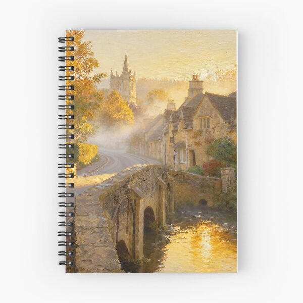 Artikelvorschau, Castle Combe Cotswolds – Herbstliches Dorfmotiv – Wandbild mit Cotswold-Brücke – A3, A4, A5 entworfen und verkauft von QuietCanvasArtworks.