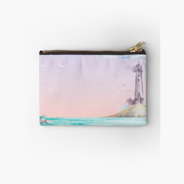Item preview, Watercolor pastel beachfront oceanview lighthouse designed and sold by CanariasGirl.