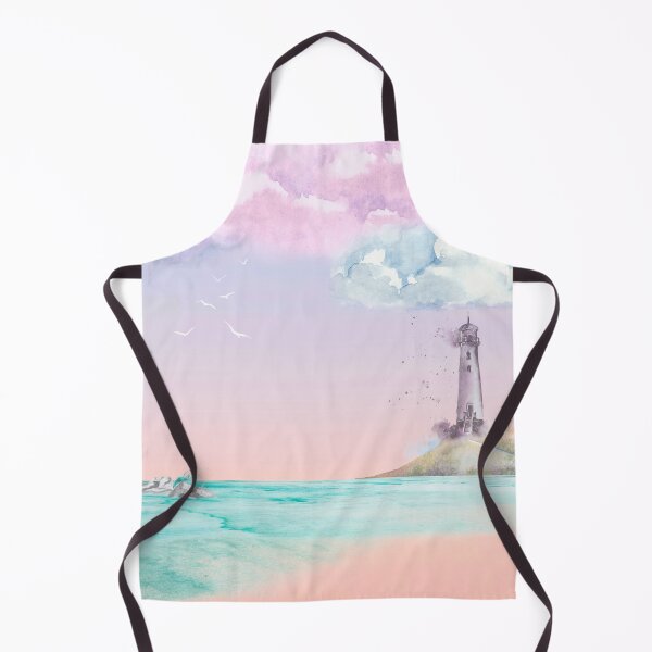 Item preview, Watercolor pastel beachfront oceanview lighthouse designed and sold by CanariasGirl.