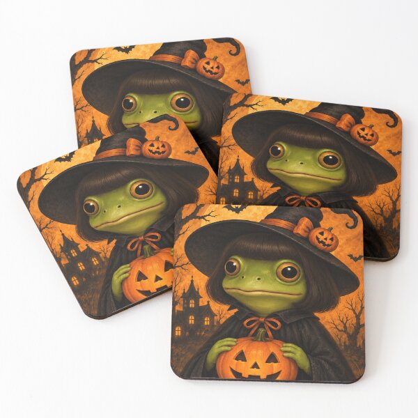 Item preview, Cute Halloween Frog Witch Pumpkin Halloween Art designed and sold by Morescitaf.