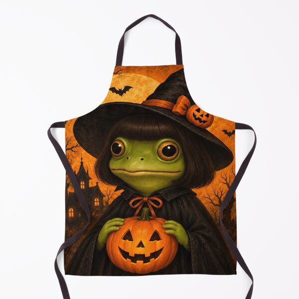 Item preview, Cute Halloween Frog Witch Pumpkin Halloween Art designed and sold by Morescitaf.