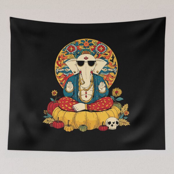 Item preview, Cool Elephant Halloween Yellow Aura Blessing Pumpkin Pop Art designed and sold by PANNARUK THAILAND.