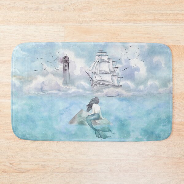 Item preview, Watercolor oceanview and mermaid designed and sold by CanariasGirl.
