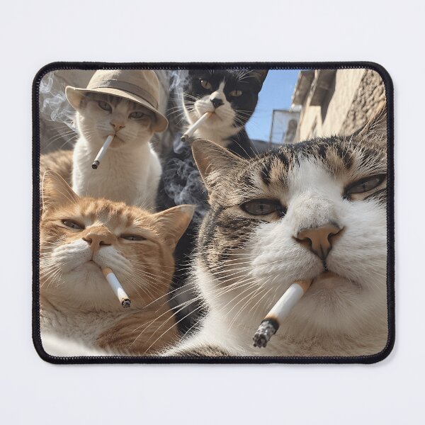 Item preview, Funny Smoking Cats Gang Cat Lover Meme designed and sold by Morescitaf.