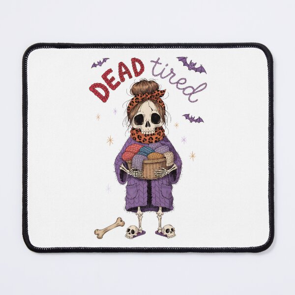 Item preview, Dead Tired Skeleton Knitting Cozy Halloween Yarn Lover designed and sold by Snifferius.