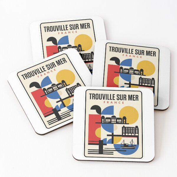 Item preview, Retro Trouville Sur Mer Bauhaus Geometric Skyline designed and sold by k3rstman1.