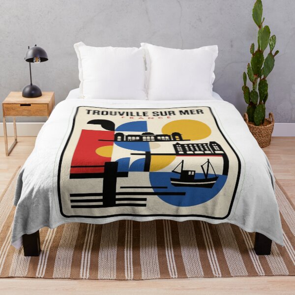 Item preview, Retro Trouville Sur Mer Bauhaus Geometric Skyline designed and sold by k3rstman1.