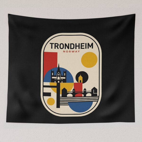 Item preview, Retro Trondheim Bauhaus Geometric Skyline designed and sold by k3rstman1.