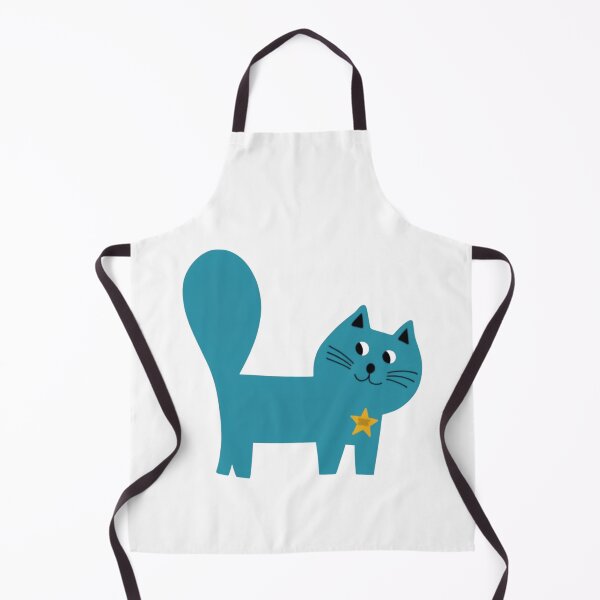 Item preview, Adorable Blue Cat with Yellow Star – Cute Minimalist Kawaii Cat Art designed and sold by Ikochane.