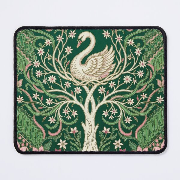 Item preview, Elegant Swan in Green Batik Tree of Life designed and sold by ChotipahArt.