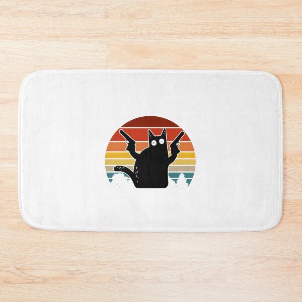 Item preview, Vintage Retro Black Cat with Pew Pew Funny Cartoon Design designed and sold by PavkataBG.