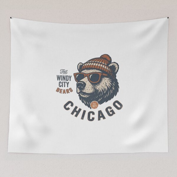 Aperçu de l'œuvre Lunettes de soleil bonnet Chicago Bear créée et vendue par DorkStarMedia.