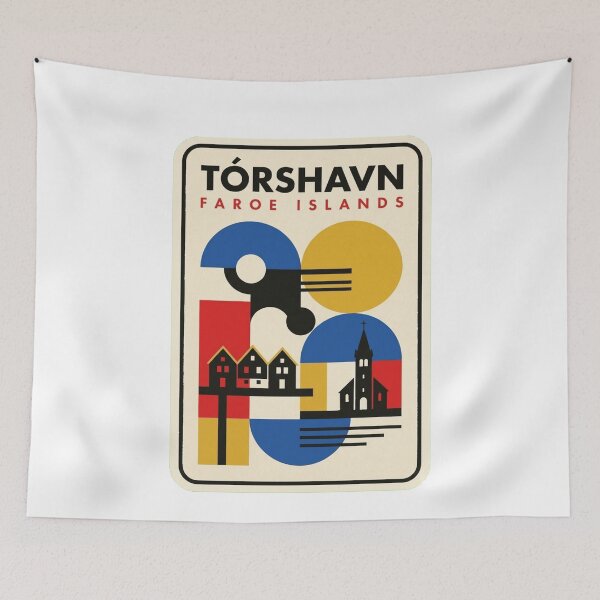 Item preview, Retro Tórshavn Bauhaus Geometric Skyline designed and sold by k3rstman1.
